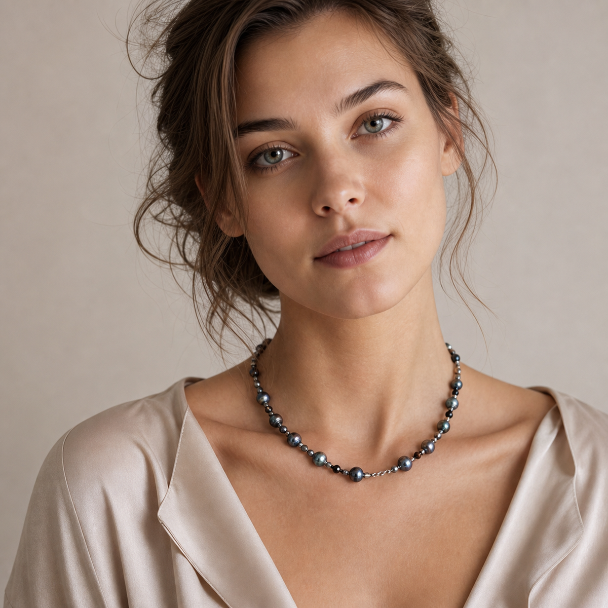 Blue Gray Baroque Pearl Necklace