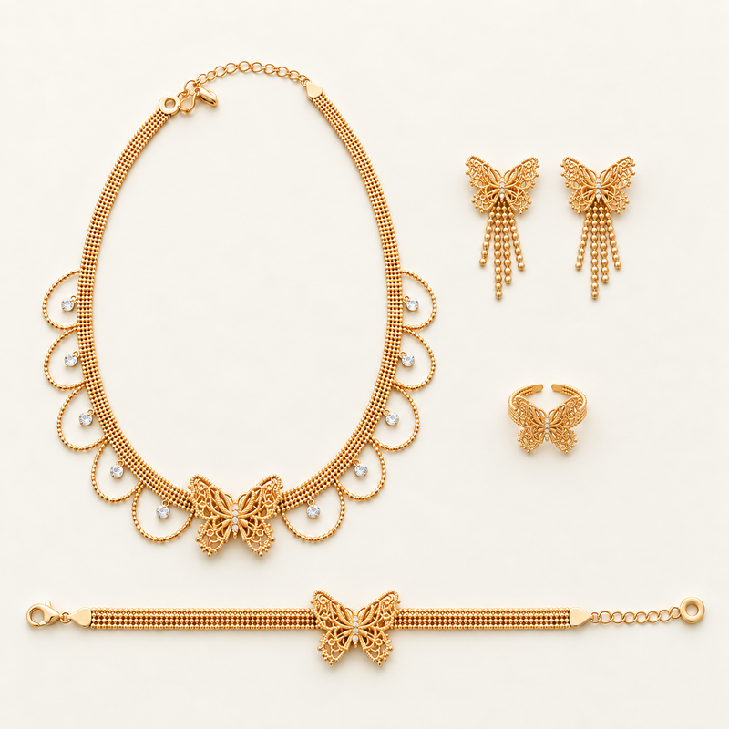 Butterfly Lace Four-Piece Set