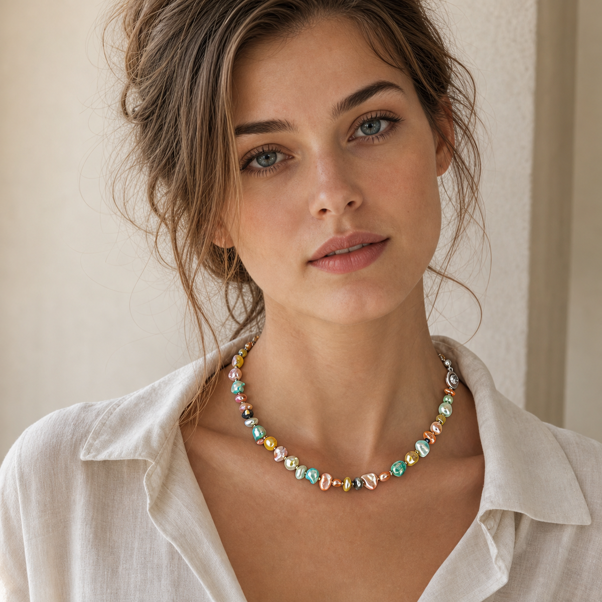 Colorful Irregular Pearl Necklace