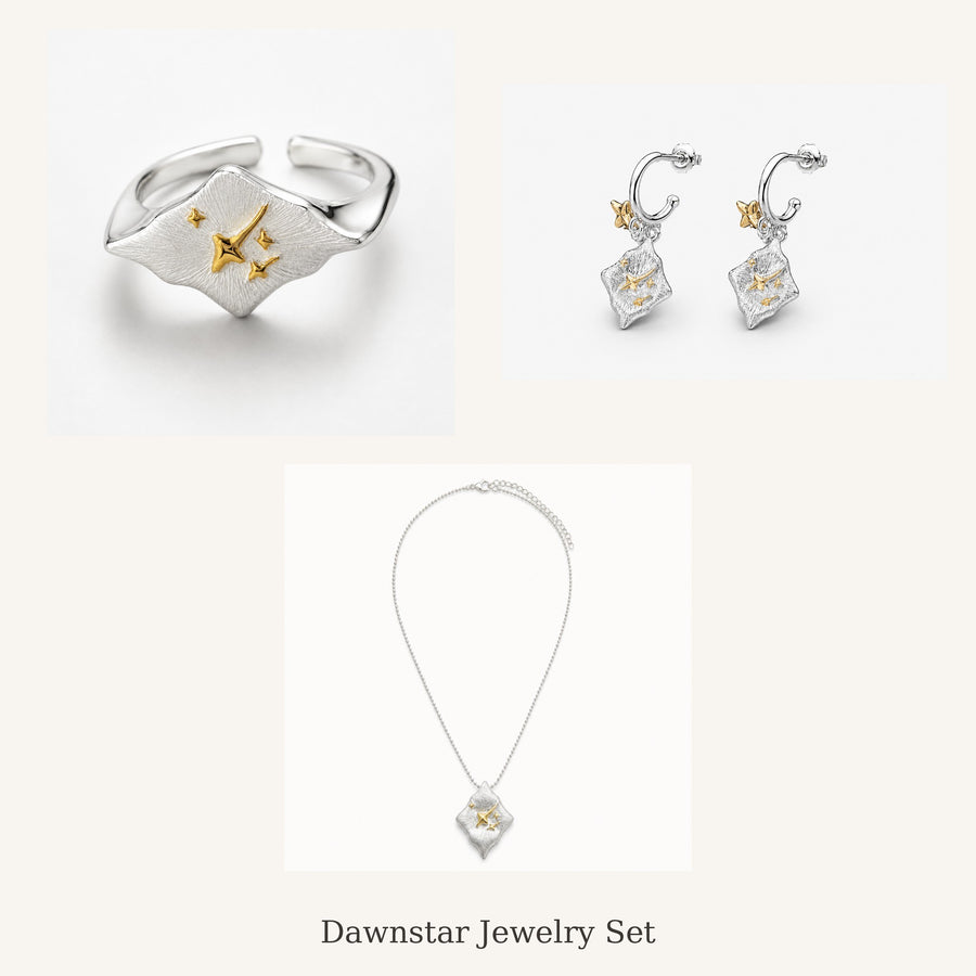 Dawnstar Jewelry Set – Ring, Earrings & Necklace worn