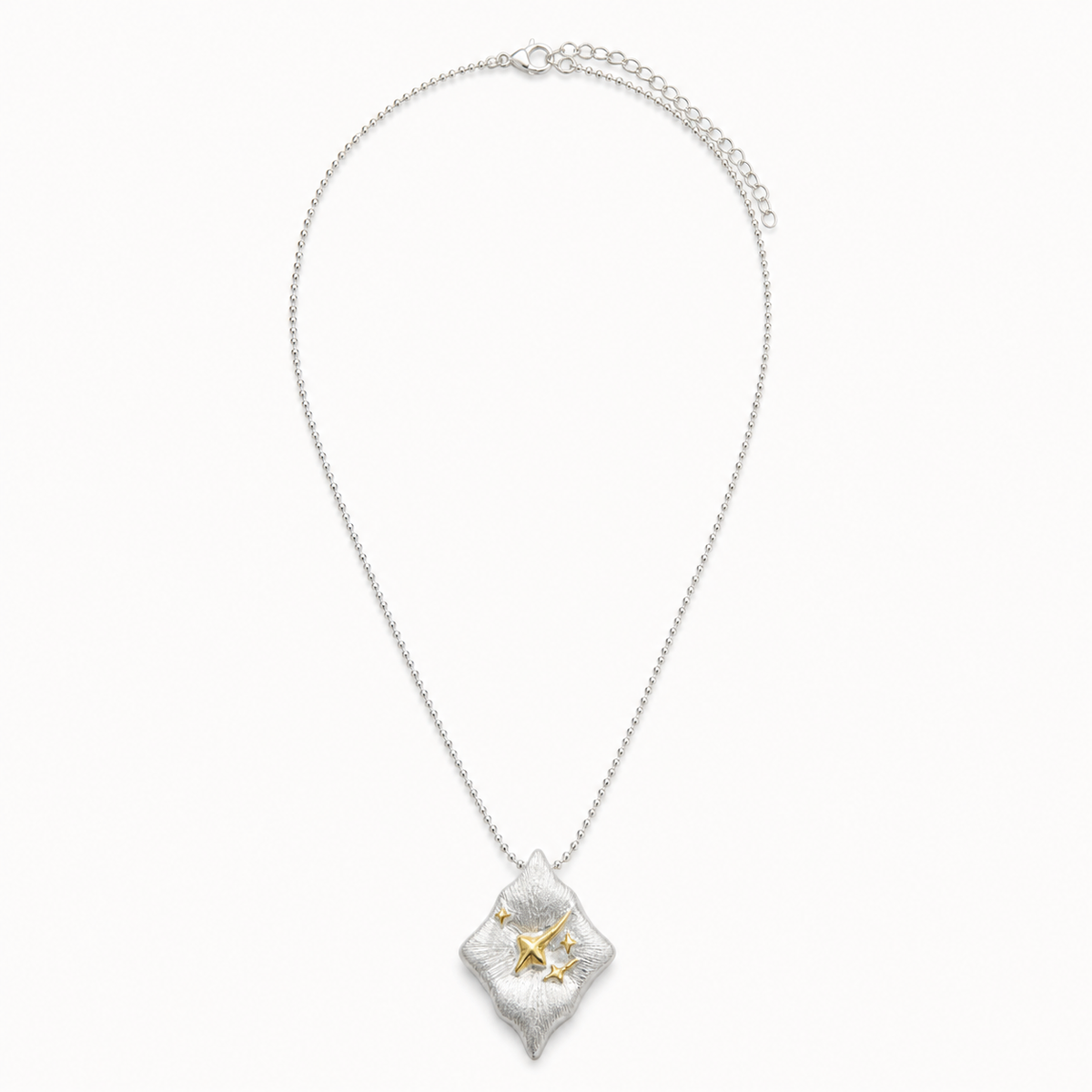 Dawnstar Pendant Necklace – two-tone S925 sterling silver, white background product view