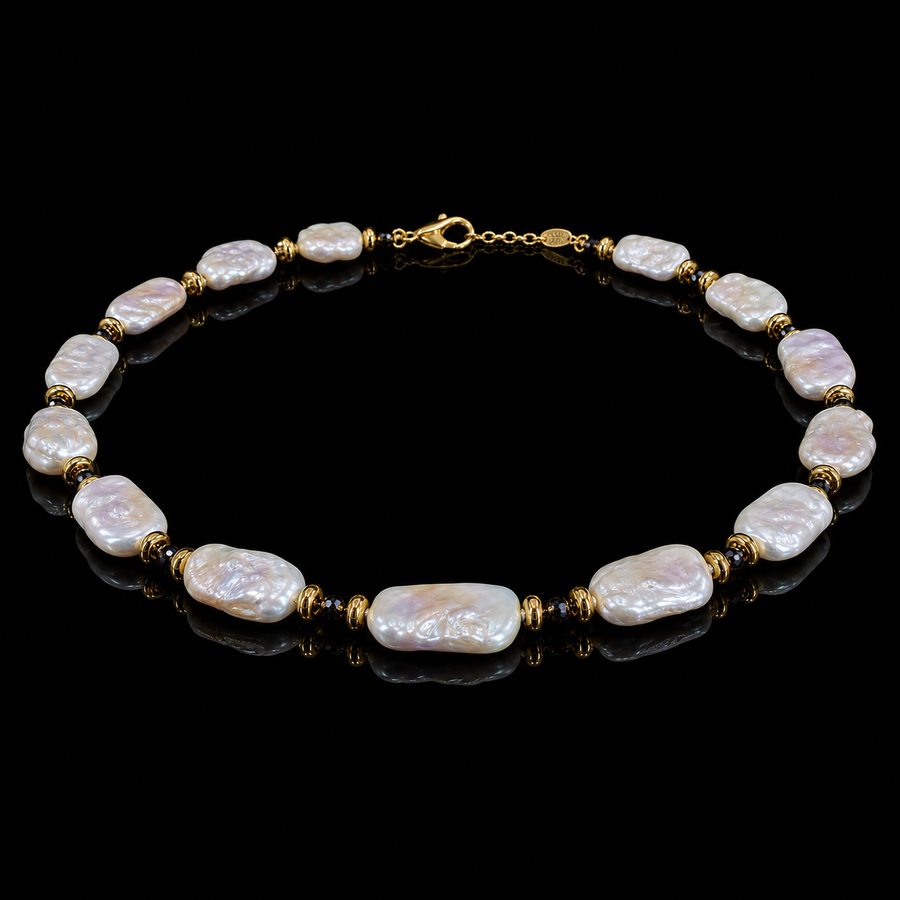 Gold Baroque Pearl Necklace product display