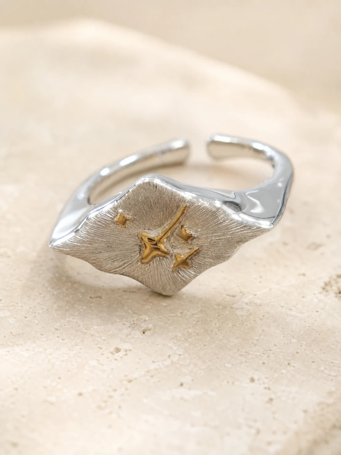 Dawnstar two-tone open ring
