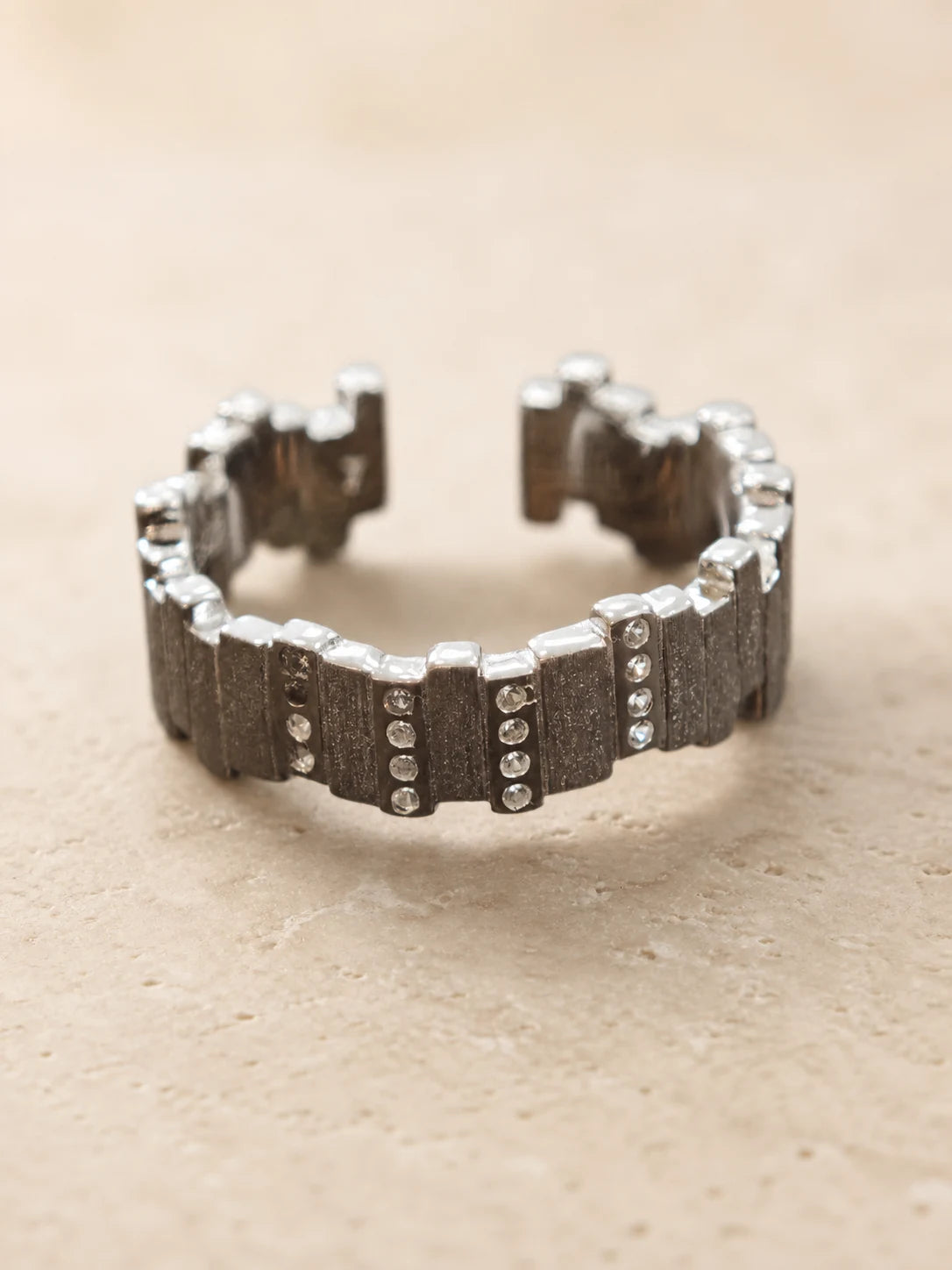 Essentials geometric sterling silver open ring