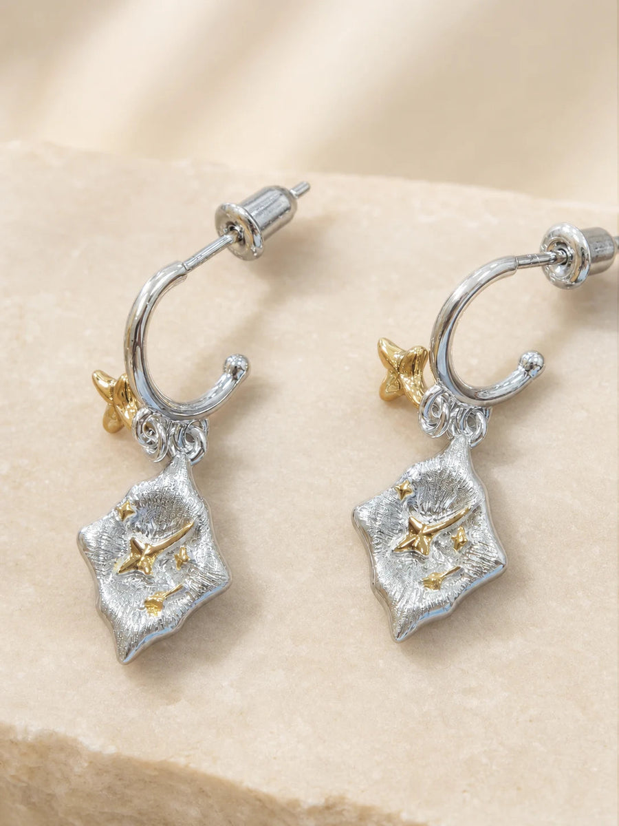 Dawnstar two-tone drop earrings