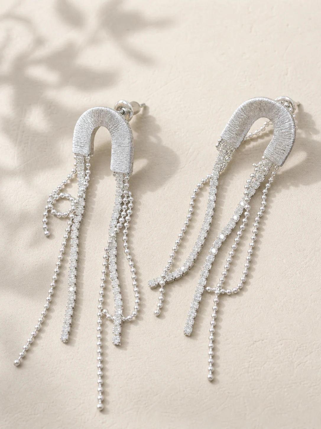 Flowing Thoughts sterling silver fringe earrings