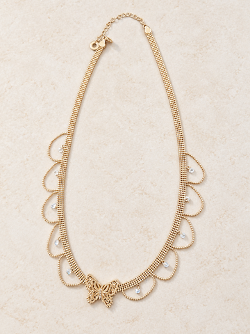 Butterfly Lace Draped Necklace