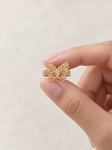 Butterfly Lace Adjustable Ring