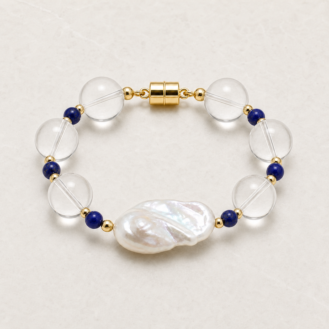 Blue Pearl Clear Bracelet