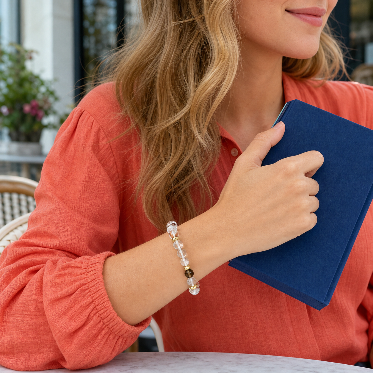 Clear Gold Spacer Bracelet lifestyle scene