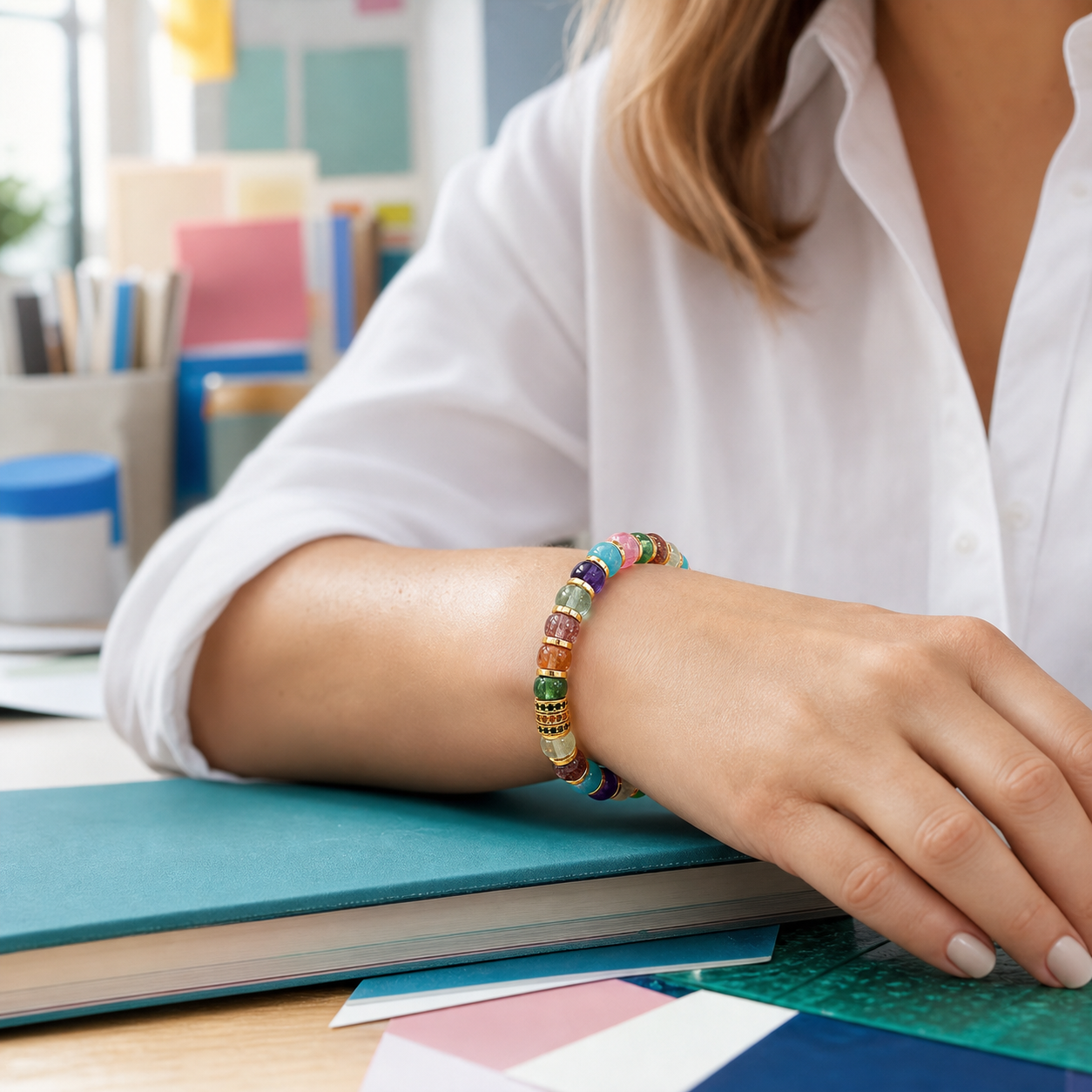 Color Square Bead Bracelet lifestyle scene