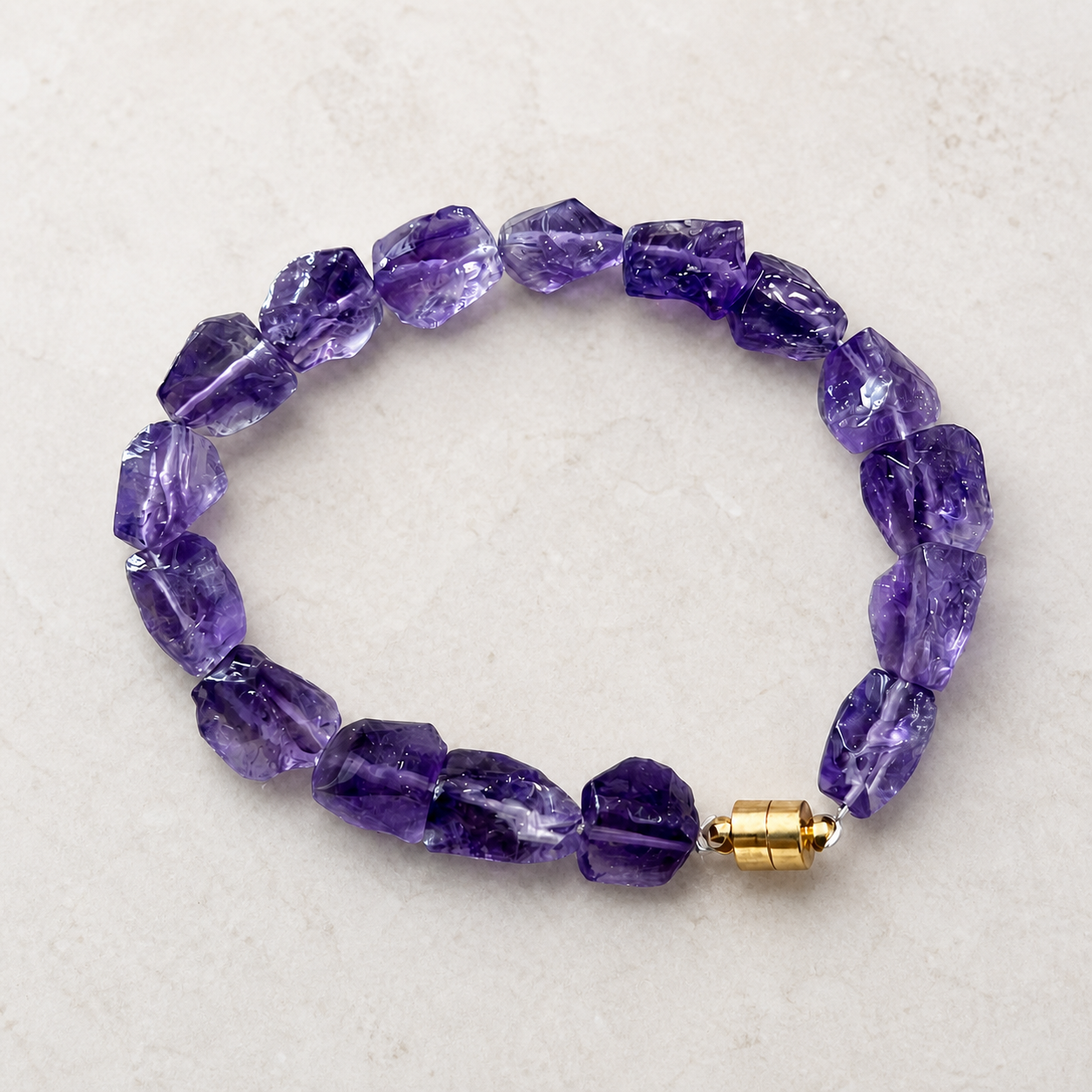 Purple Roughcut Crystal Bracelet