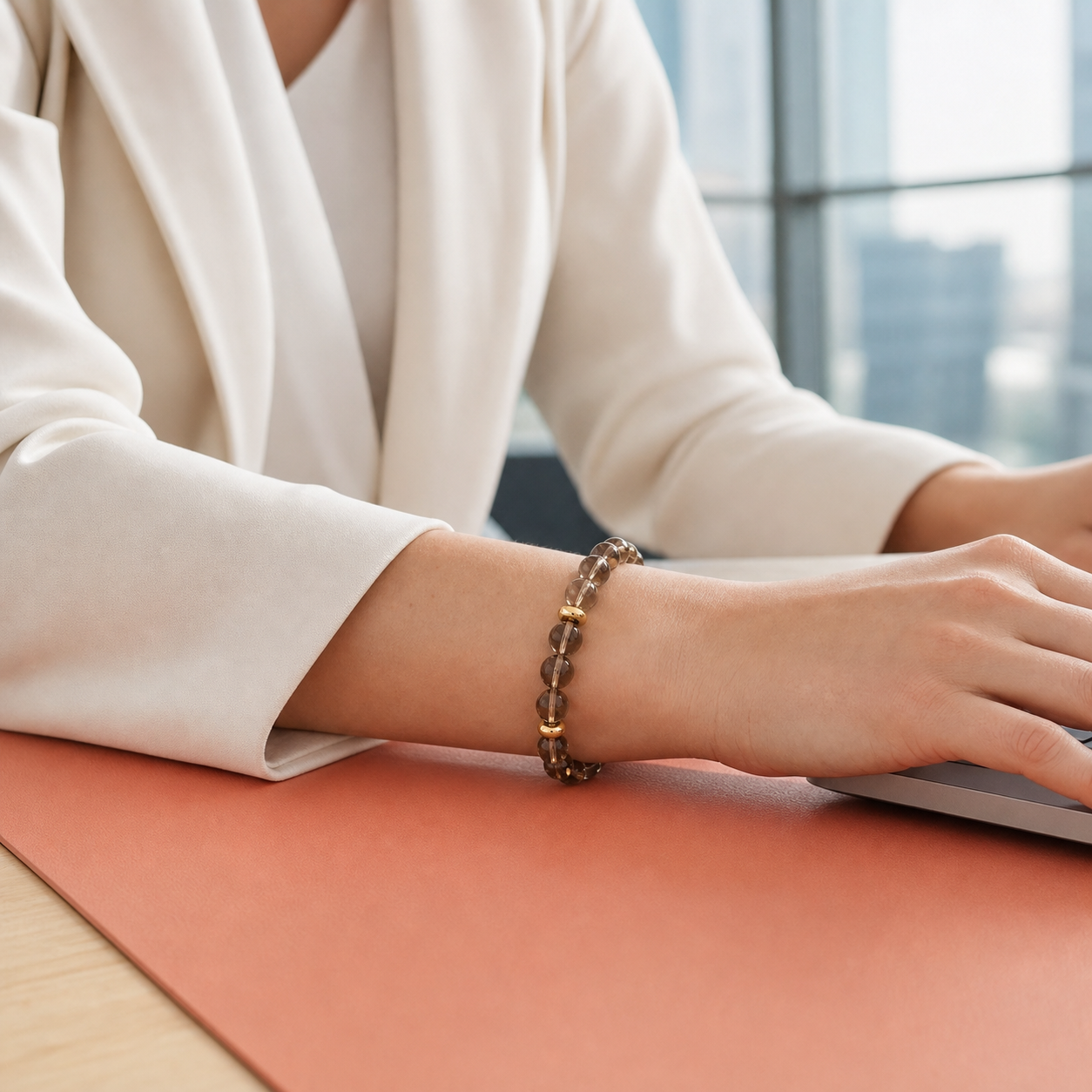 Smoky Gold Spacer Bracelet lifestyle scene