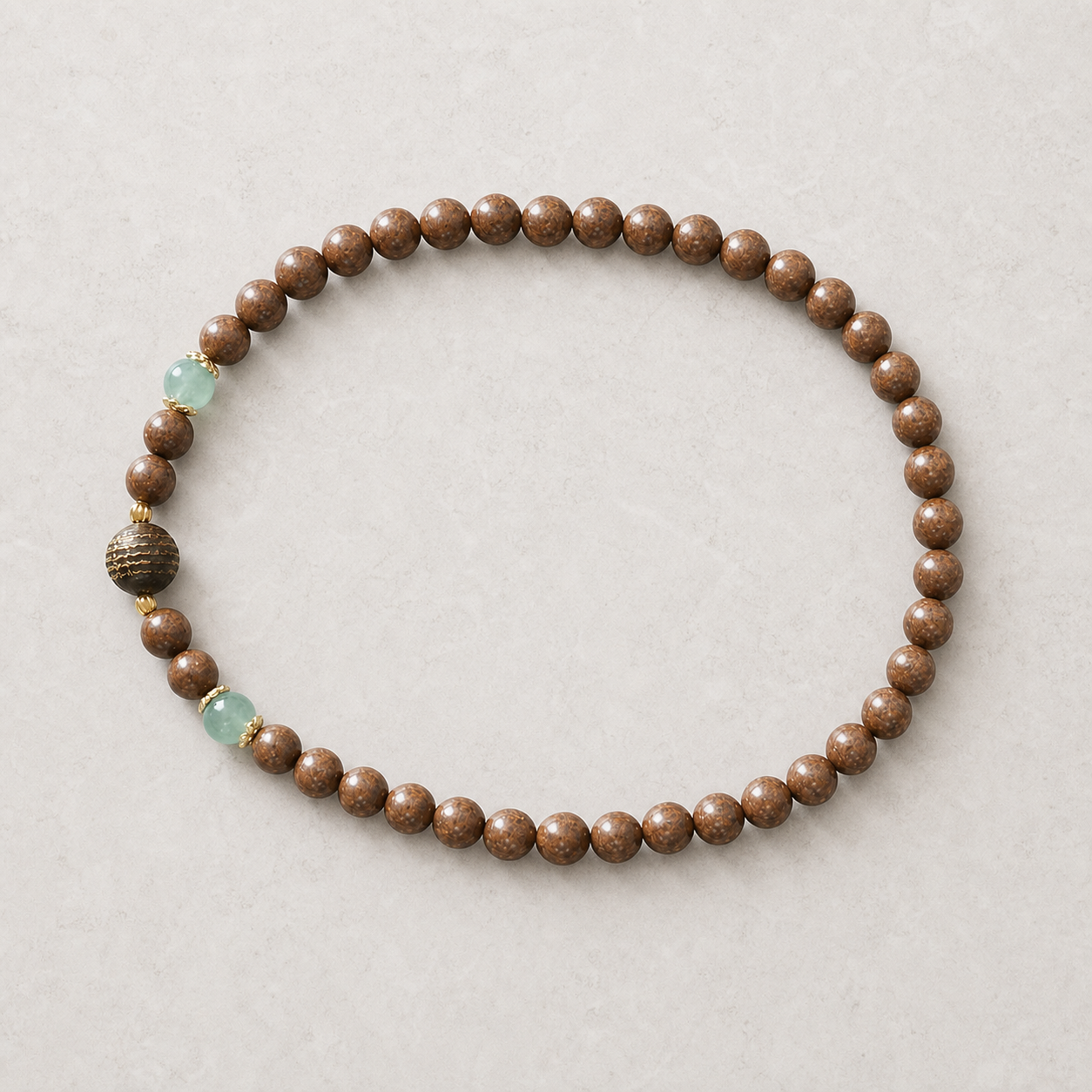 Brown Teal Multi-Wrap Bracelet