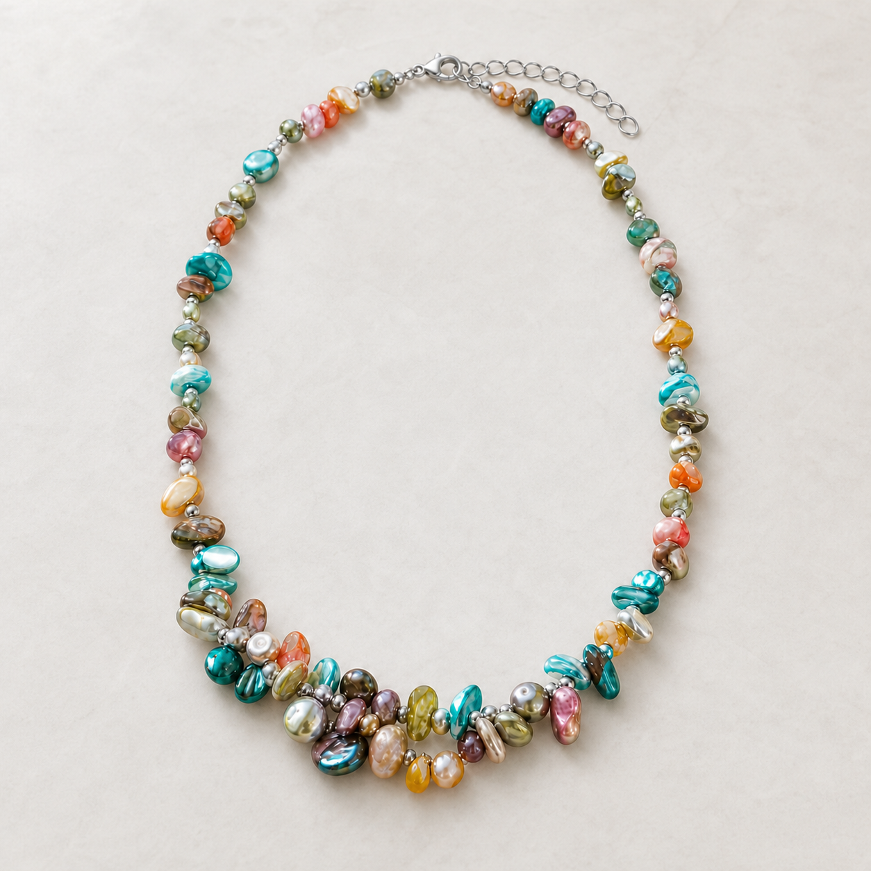 Color Cluster Pearl Necklace