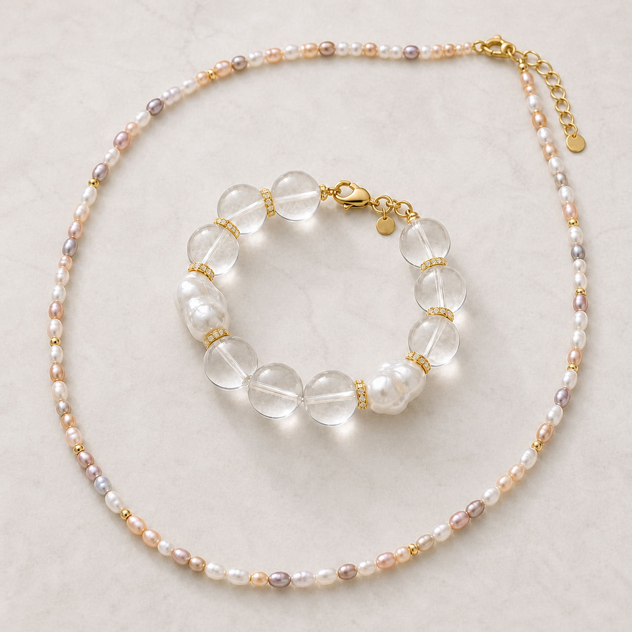 Pastel Crystal Pearl Set
