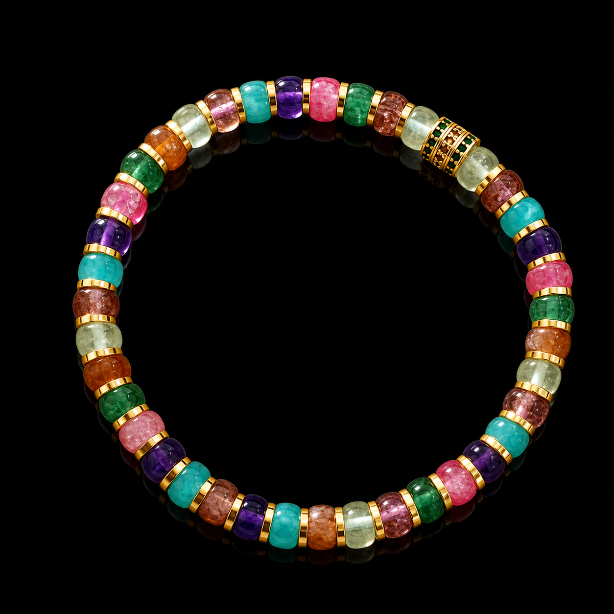 Color Square Bead Bracelet