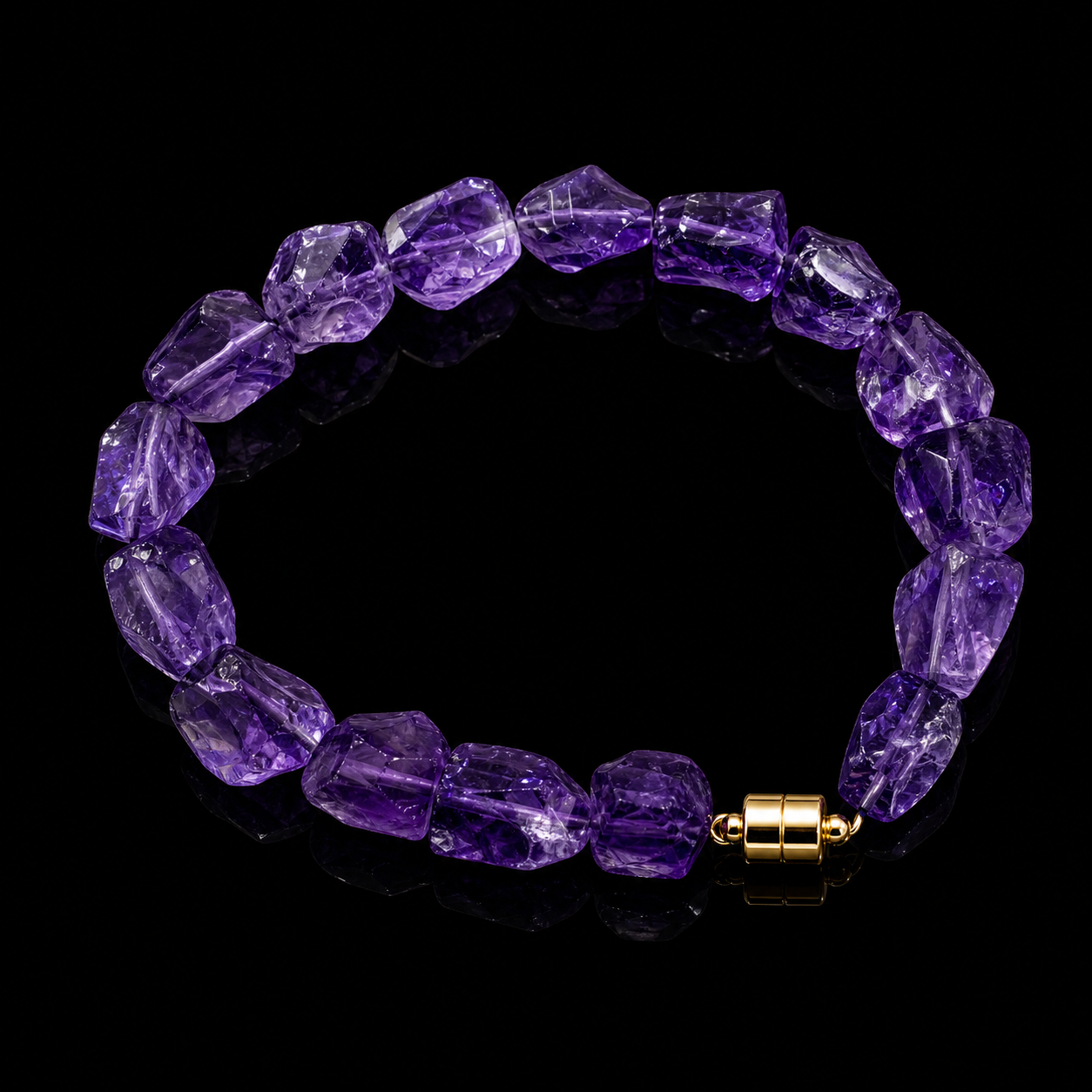 Purple Roughcut Crystal Bracelet