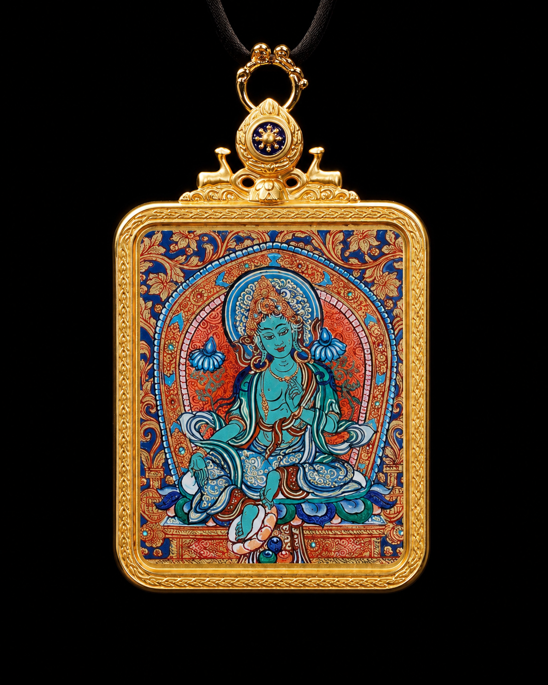 Green Tara Thangka Pendant